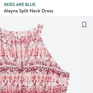 NWT Skies Are Blue Alayna Split Neck Dress